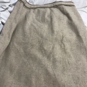 GAP Wool Blend Tweed Skirt A-Line Oatmeal Tan 8